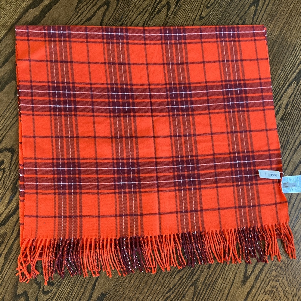 Gap orange plaid scarf, NWT